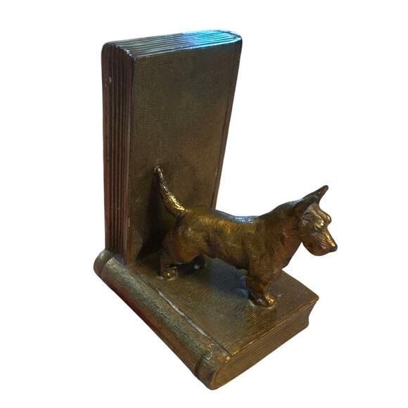 Vintage Ronson Bronze Plated Metal Scottish Terrier Scottie Scotty Dog Bookend - Picture 1 of 7